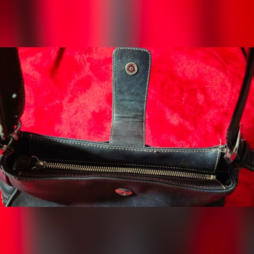 Vintage Coach Hampton Black Leather Hobo Shoulder Bag - Picture 6 of 13